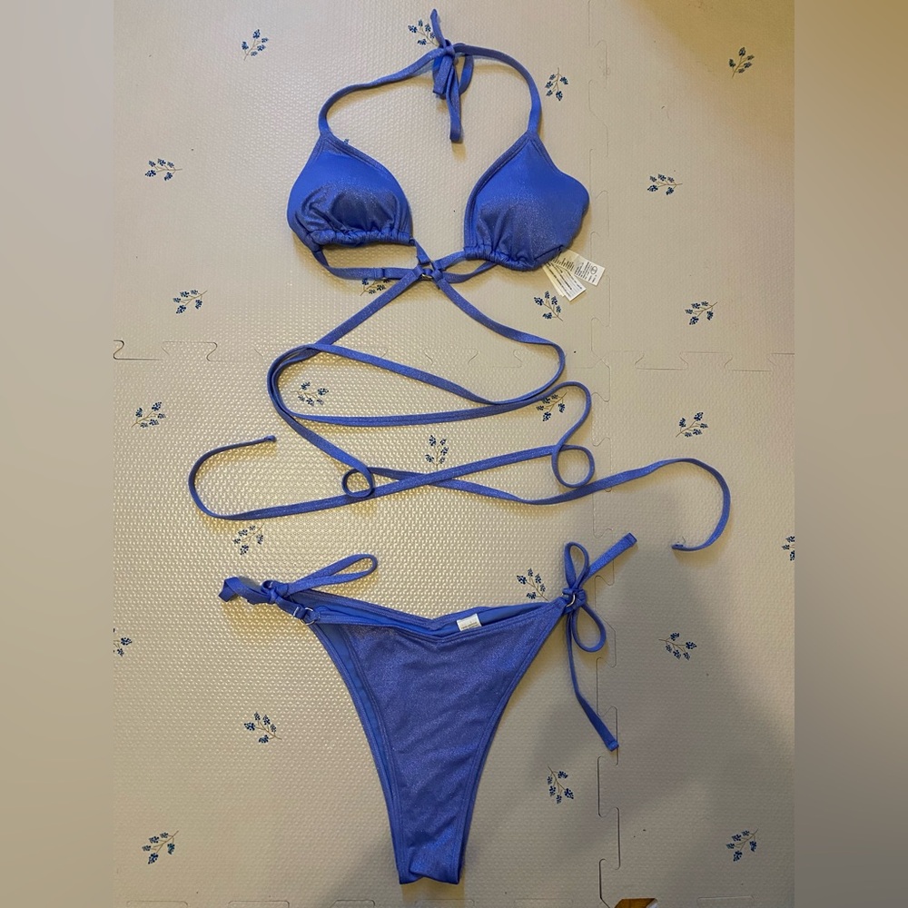 Hollister Glitter Blue Bikini Set